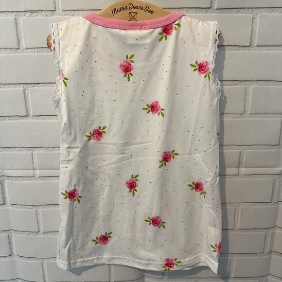 Toddler Girls Honeydew USA 2T Pink Polka Dot Pink Rose Lace Shirt and Shorts Set - Picture 3 of 8